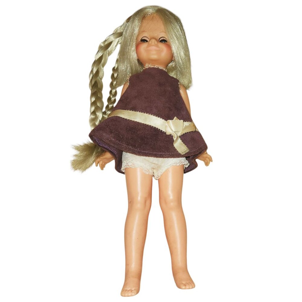 Vintage 1970s Ideal 15" Crissy Family Cousin w/Original Velvet Purple Dress